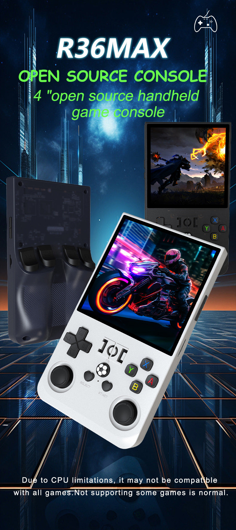 Cross-Border R36MAX Open Source Handheld Game Console4.0Large Screen HD Retro Portable Device PSP Game Console