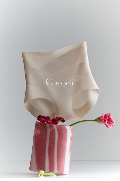 Cerotich7A Antibacterial Seamless Peach Hip Lift Tummy Control Women's High Waist Underwear Modal Crotch Triangle Panties