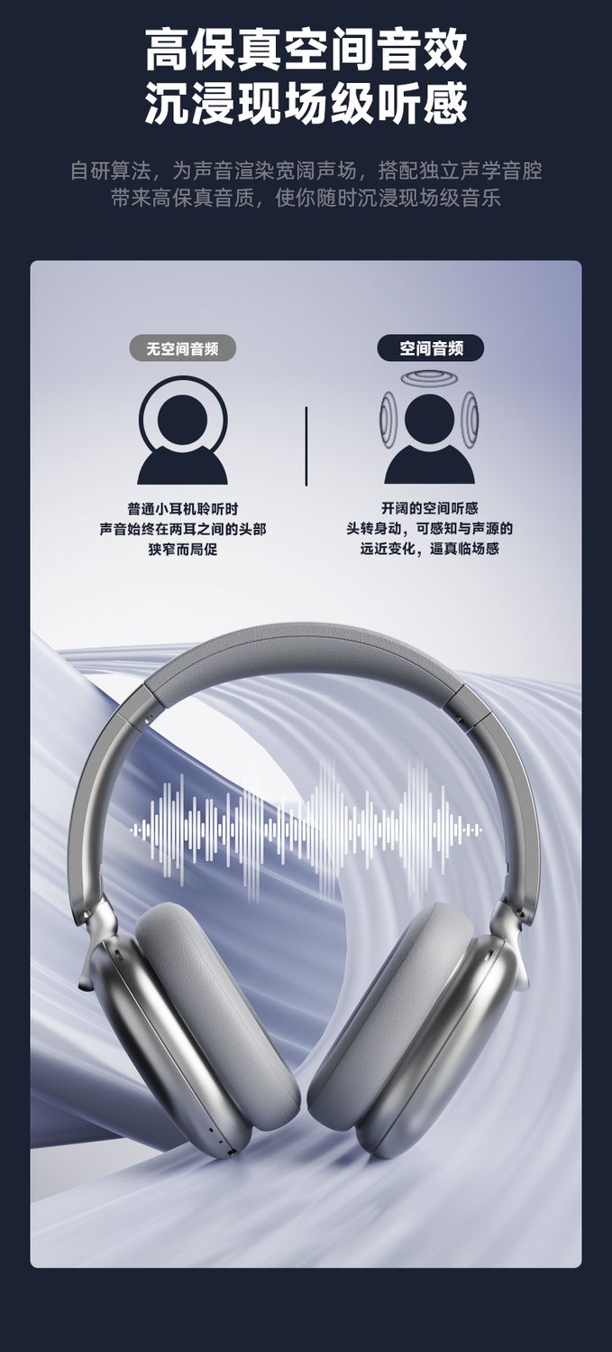 Lenovo TH60Bluetooth Headset Active Noise Cancelling High-Quality Sound Gaming Positioning Long Battery Life Computer Headset for Men