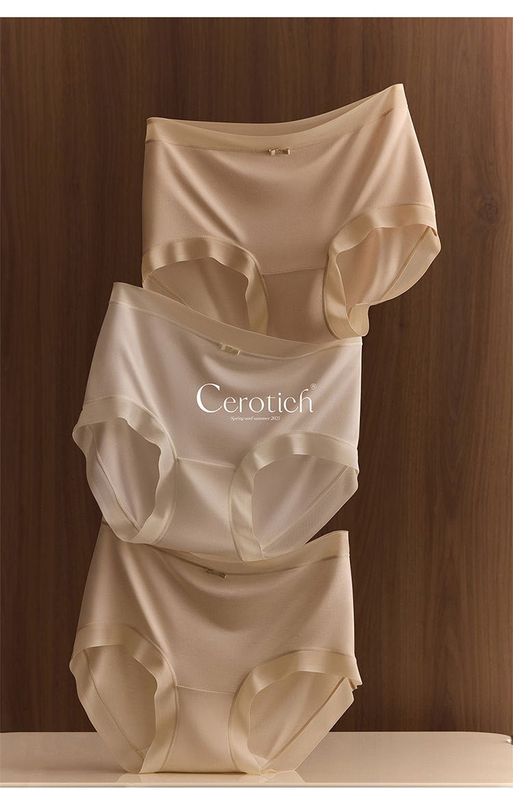Cerotich 80S Ultra-fine Mulberry Silk Barely-there Feel Women's Underwear Modal Comfortable Solid Color Anti-exposure Briefs