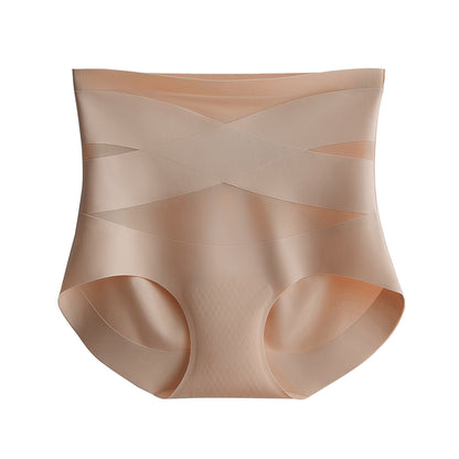 Cerotich7A Antibacterial Seamless Peach Hip Lift Tummy Control Women's High Waist Underwear Modal Crotch Triangle Panties