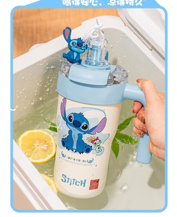 Disney Genuine Stitch Insulated Cup2025New Women's Ice Cup Water Cup Straw Large Capacity Birthday Gift