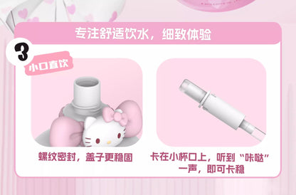 Aikes Sanrio Insulated Cup Kuromi Large Capacity Water Bottle Portable Straw Cup High-Value Gift for Girls