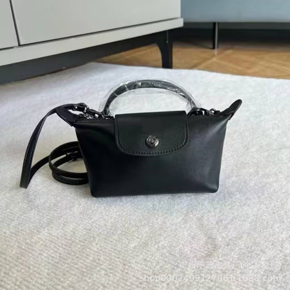 New Longchamp Xtra Mini Dumpling Bag Cowhide Shoulder Crossbody Bag Women's Bag mini Handheld Crossbody Dumpling Bag