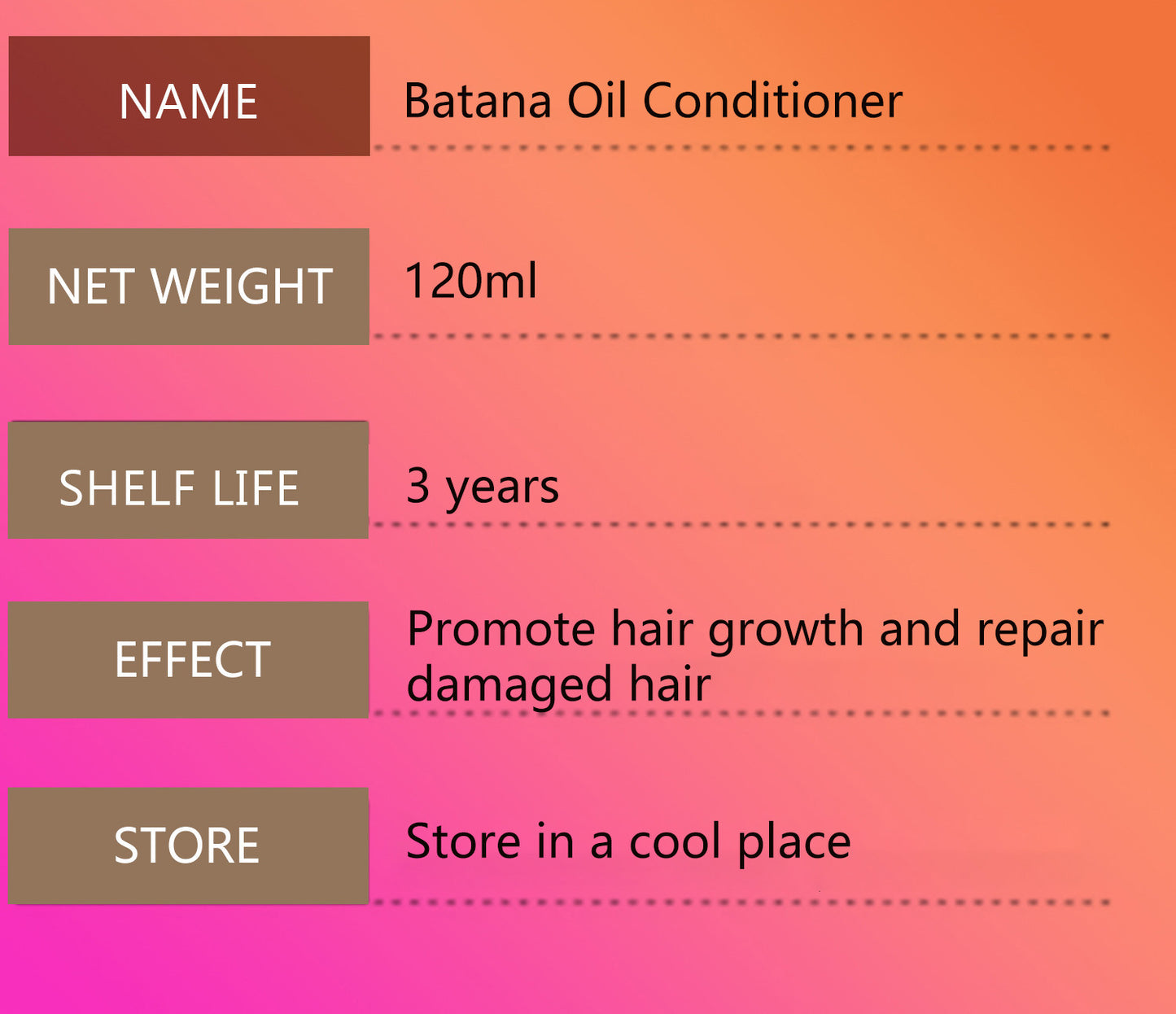 Batana Oil for Hair Growth Batahana Oil Conditioner Moisturizing Repair Strengthening Anti-Hair Loss Dense Hair