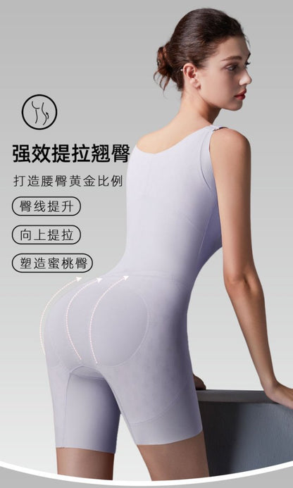 Live Streaming Hot Item Butt-Lifting Seamless Shaping Bodysuit Nylon Push-Up Chest Support Tummy Control Zipper Body Shaper