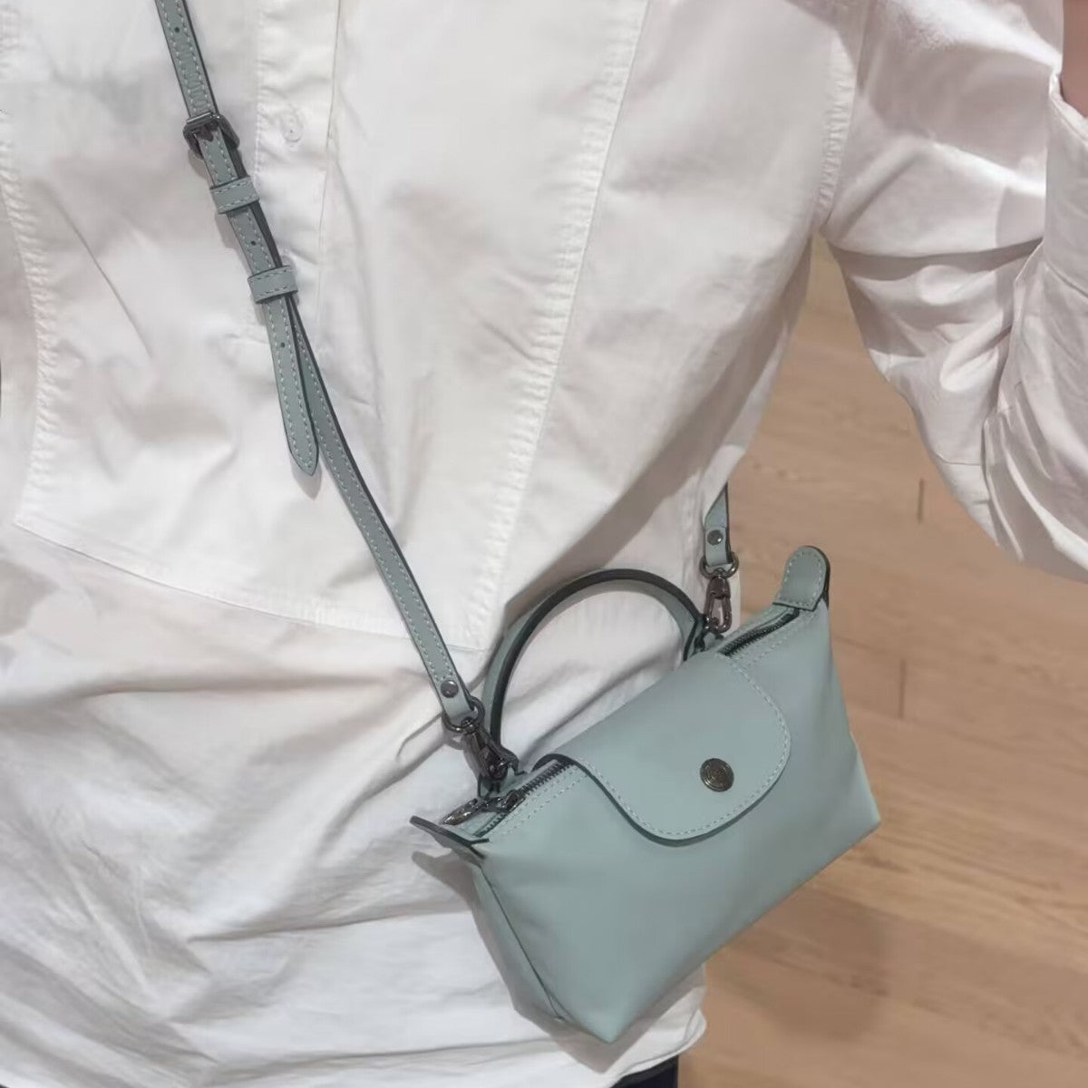 New Longchamp Xtra Mini Dumpling Bag Cowhide Shoulder Crossbody Bag Women's Bag mini Handheld Crossbody Dumpling Bag