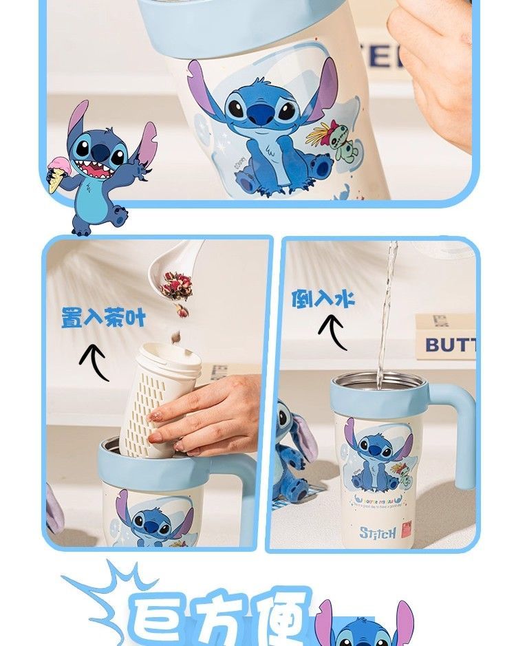 Disney Genuine Stitch Insulated Cup2025New Women's Ice Cup Water Cup Straw Large Capacity Birthday Gift