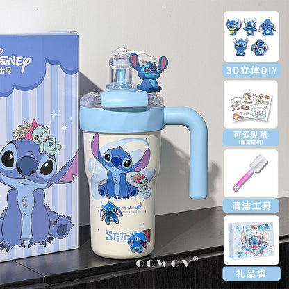 Disney Genuine Stitch Insulated Cup2025New Women's Ice Cup Water Cup Straw Large Capacity Birthday Gift
